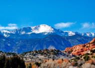 View of Pikes Peak from Garden of the Gods Park
